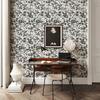 Retro Dark Floral French Style Wallpaper Peel And Stick PVC Black Flower Wall Decor Waterproof Vintage Furniture Cabinet Sticker