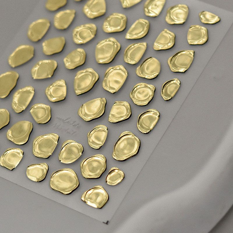 

Gilding Silver Seal Nail Sticker Tomoni Embossed Back Glue Retro Imitation Paint Nail Sticker Nail Ornament New Bronzing Seal 449