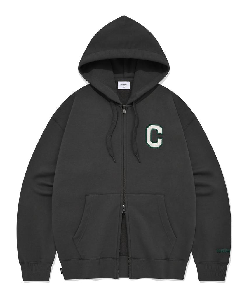 Covernat C Logo Zip-Up Hoodie Charcoal