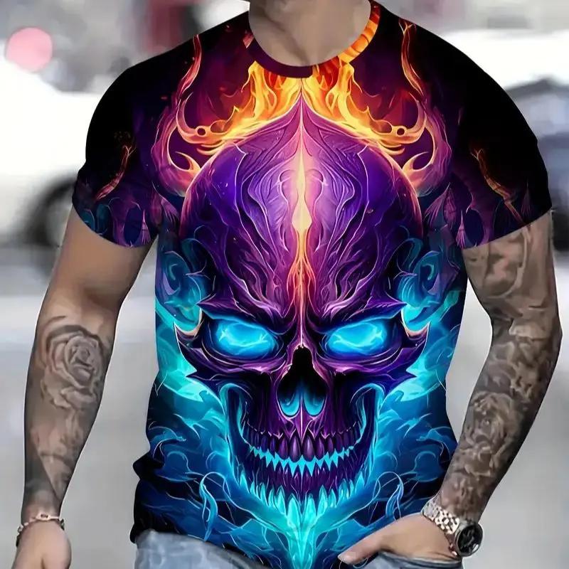 

Hot-selling Creative and Funny 3d Printed Men s Shirts Trendy and Fashionable T-shirt with a Skull Kids Tshirt Woman T-shirts XXS