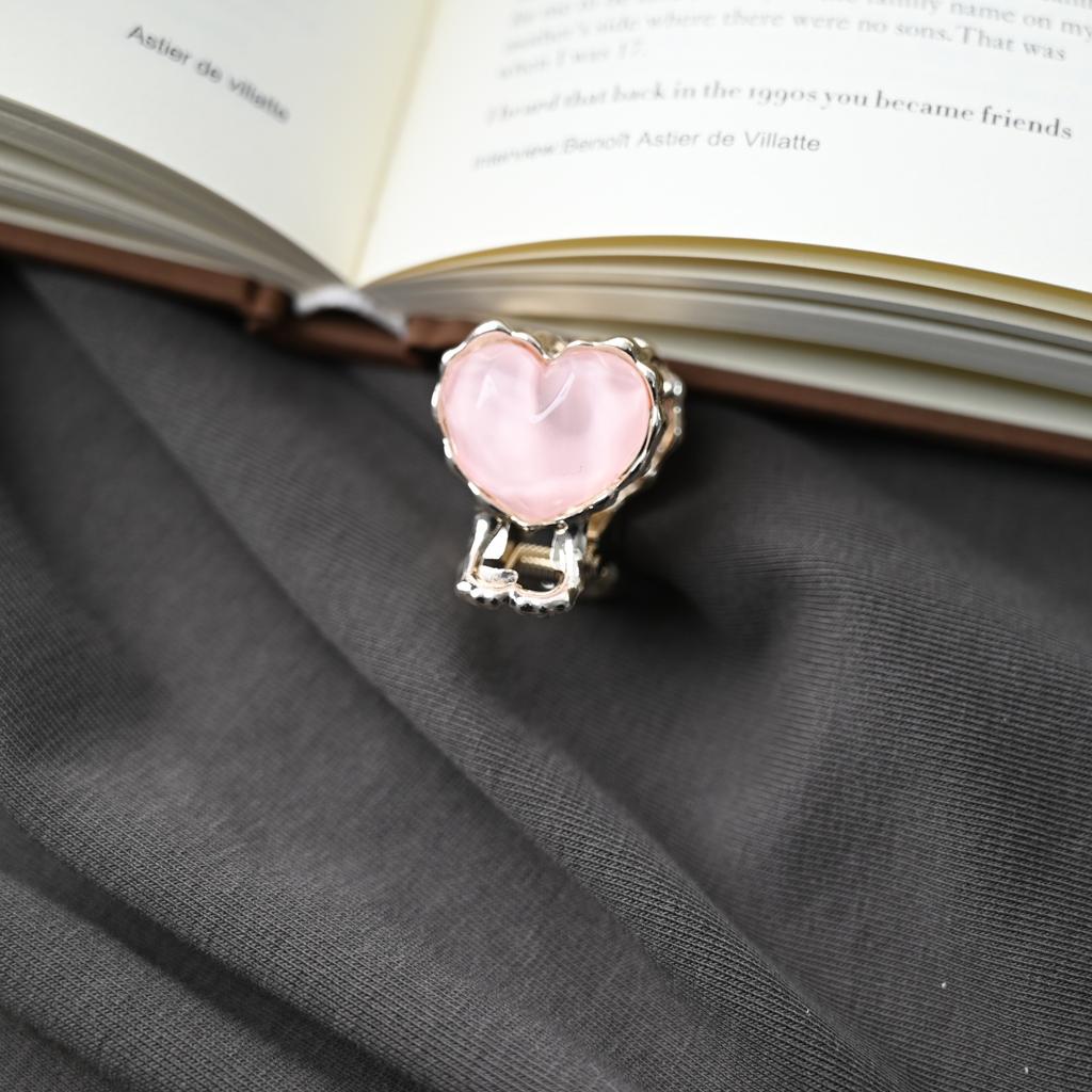 Pink Alloy Hair Claws Crab for Girls and Women Heart Square Hair Clips Headwear Hair Accessories for Long Hair Side Claw