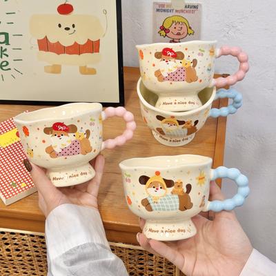 Cute Cartoon Ins Mugs  High Appearance Level Cups  Ceramic Couple Water Cups  Event Gifts  Practical Souvenirs