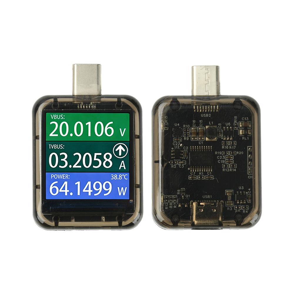 Type-C Fast Charging Tester, Digital DC Voltmeter, Ammeter and Power Meter, USB Bidirectional Charging Monitor DC 4.5-48V 0-6A
