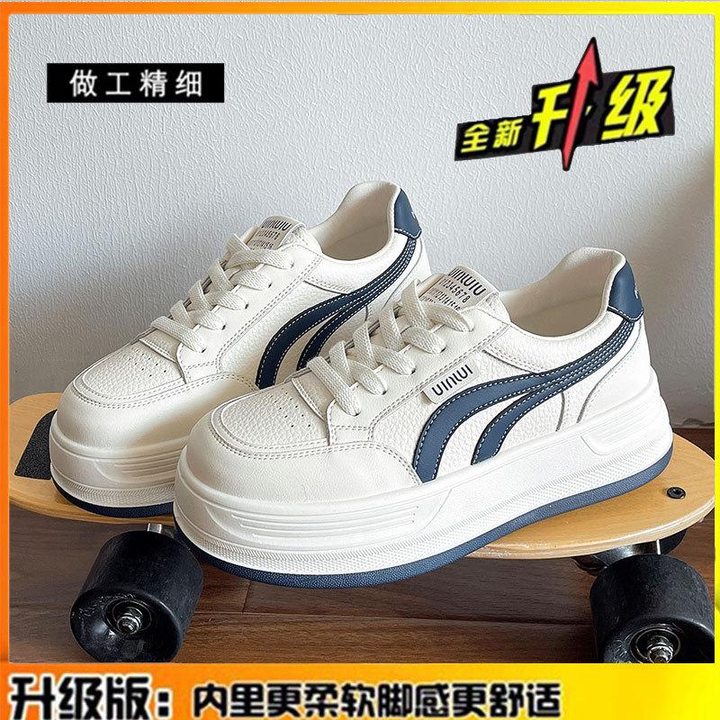

Leather thick-soled heightening little white shoes, children s soft soles are not tired, women s shoes, autumn new casual sports board shoes 40