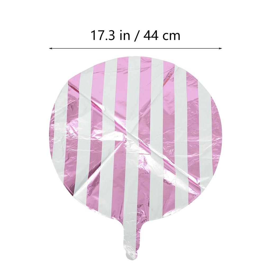 10Pcs Candy Color Striped Aluminum Film Balloons Wear Resistant Birthday Party Decor Scene Decorations Round Striped Balloon