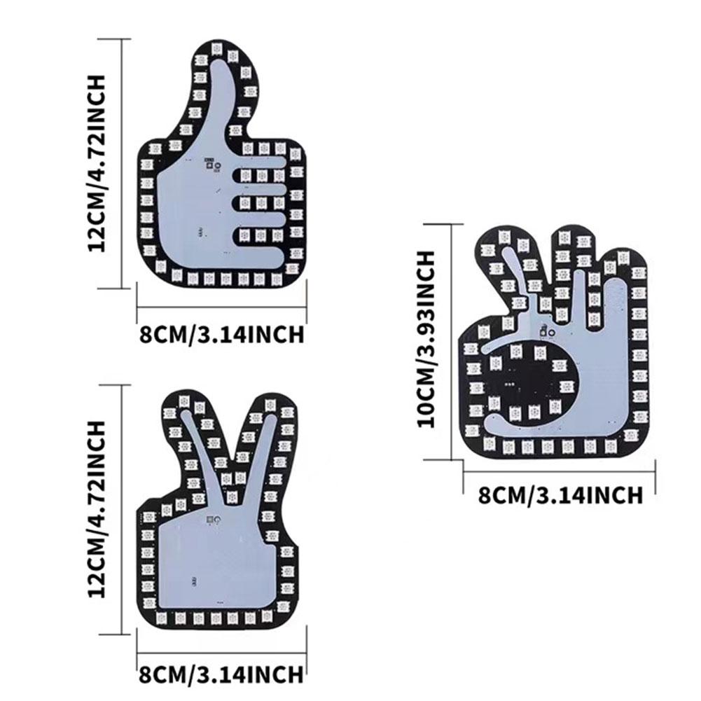Gestenlicht Lustiges Auto-Fingerlicht mit Fernbedienung Atmosphärenlicht Handlampenaufkleber Glow Panel Autolicht Universal