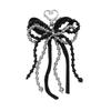 Sweet Red Cherry Pearl Keychain Ribbon Bowknot Keyring Bag Pendant Key Hanging Decoration For Best Friend Gifts