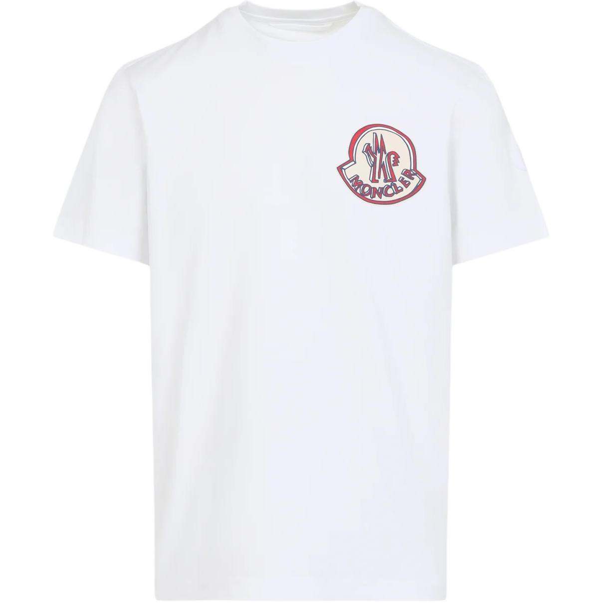 Moncler SS26 Ronde Hals Logo Korte Mouw Recht T-shirt Heren tops L10918C0003489B8U00A M white