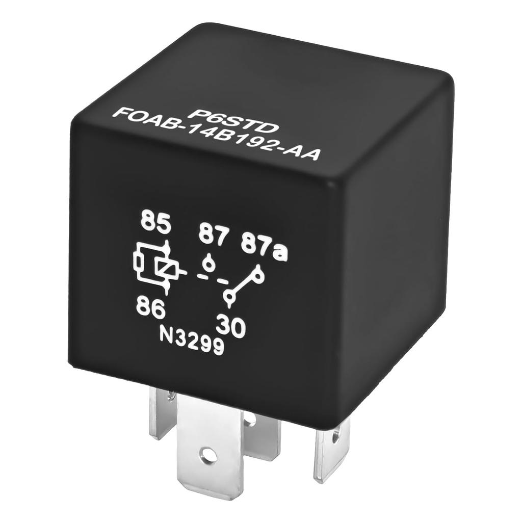 P6SDT FOAB-14B192-AA Automotive Relay (Pack of 4) – High-Performance 40A 12VDC 5-Pin F0AB-14B192-AA for Ford Electrical Systems