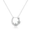 Exquisite S925 Sterling Silver Moissanite Horseshoe Wreath Necklace for Women - Luxurious, Fashionable, and Elegant Design.