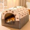 Winter Warm Enclosed Dog Bed for Small Dogs Washable Pet House Safe Cozy Cat Bed All Seasons