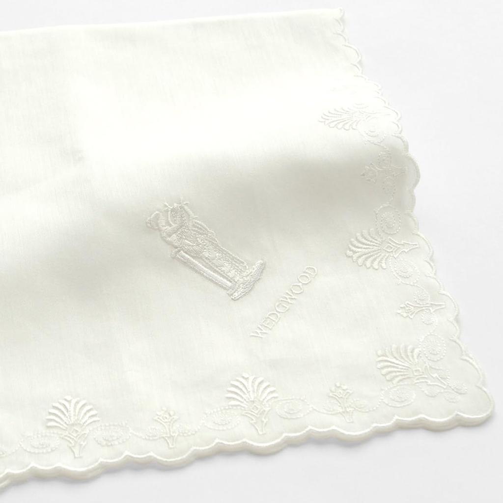 Wedgwood Anthemion Embroidered Handkerchief (White) Women's 001630-0002-02