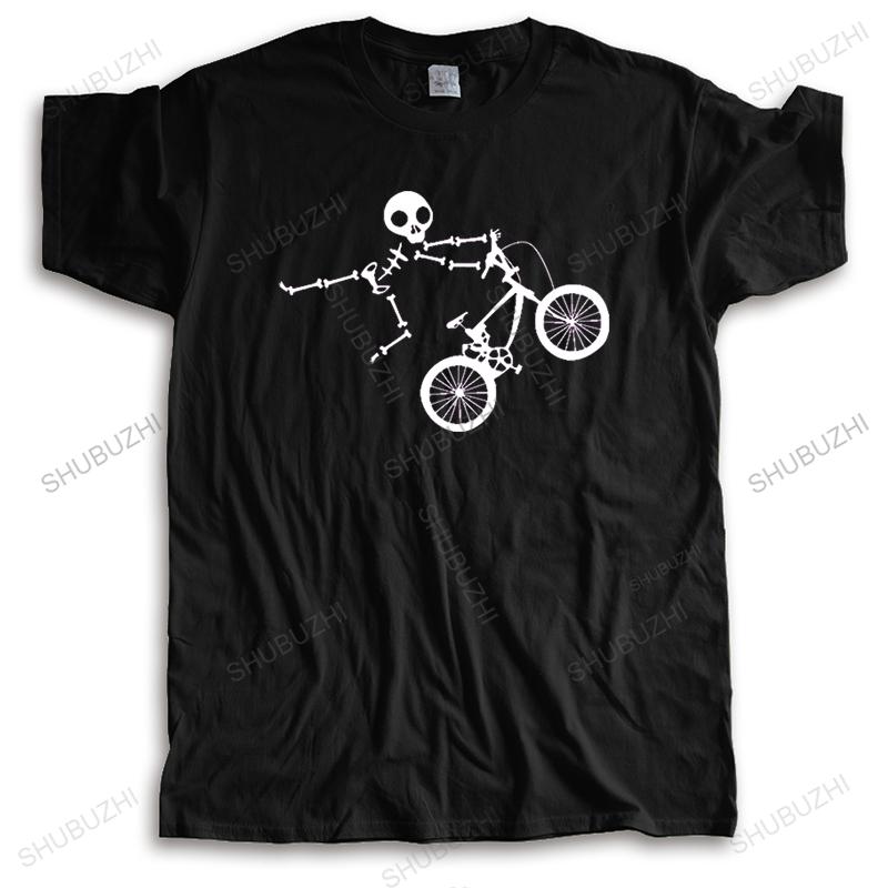 Latest Skeleton Alien BMX Cycle Bike New Tee-Shirts Custom Short Sleeve T-Shirt Funny Fall O Neck Pure Cotton T Shirt for Men
