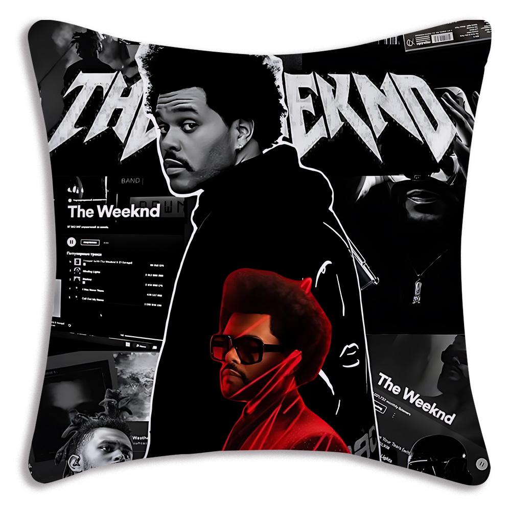 Rapper The W-WeekndS Pillow Covers Cartoon Sofa Decorative Home Double-sided Printing Short Plush Cute Cushion Cover