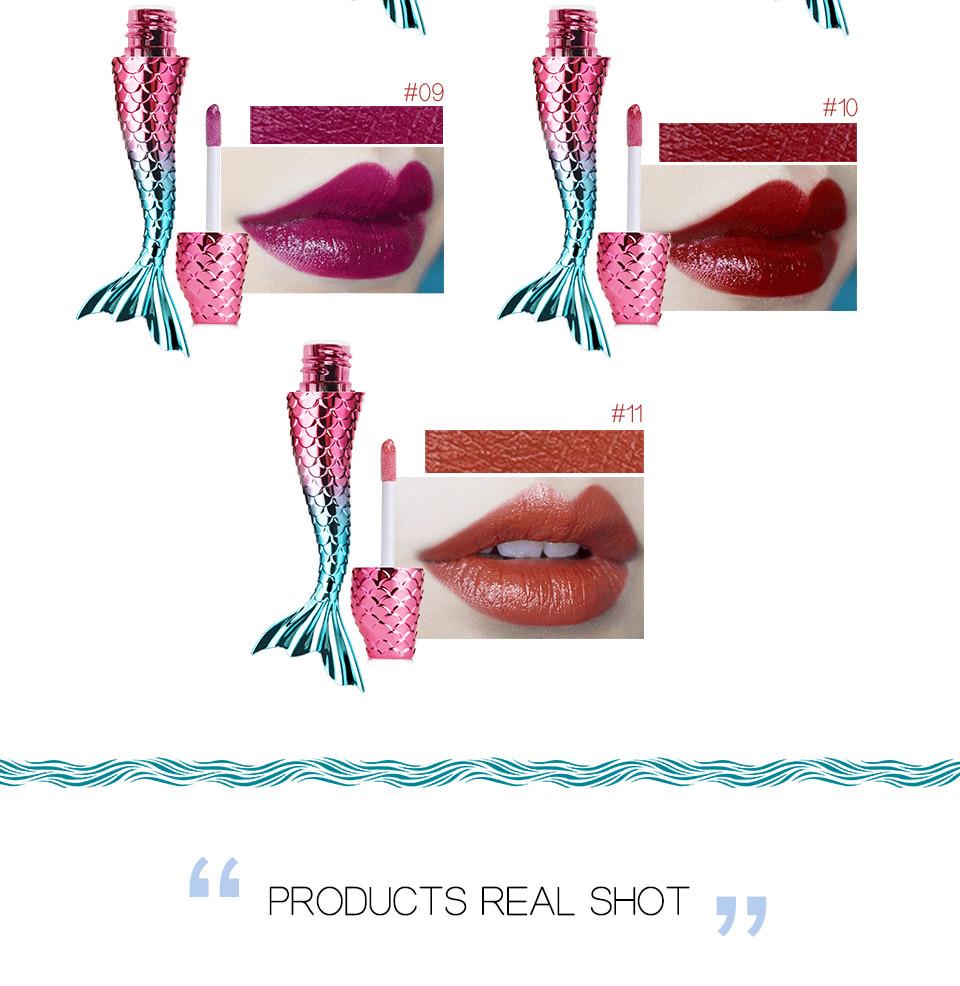 Liquid Crystal Glow Mermaid Lip Gloss Lip Tattoo Lipstick Makeup Mermaid Pigment Glitter Lip Gloss