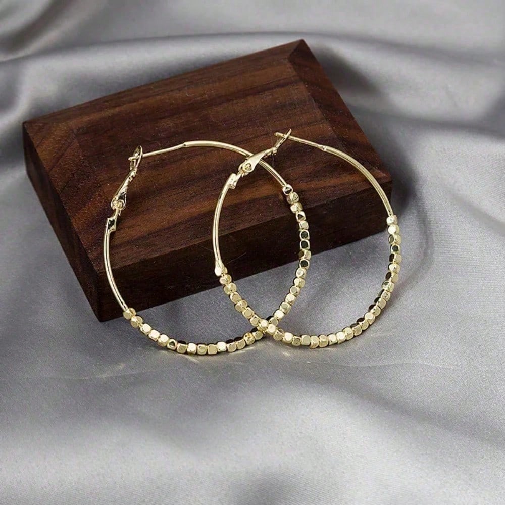 Shiny Hoop Earrings For Women Oorbellen Geometric Circle Earrings Female Fashion Jewelry Boucles D'oreill