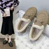 Women Fashion Non-slip Flat Shoe Casual Soft Lightweight Loafer Plugging Thickening Comfortable Warm Shoes for Winter Size 35-43