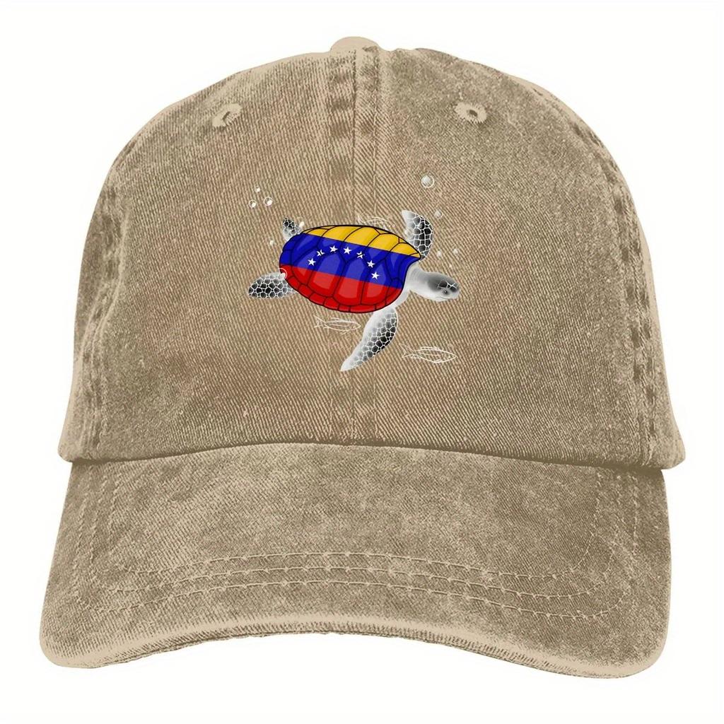Venezuela Flag Turtle Baseball Cap Adjustable Cotton Printed Casual Hat Unisex