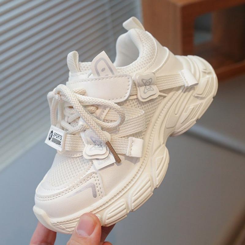 Spring Kids Sneakers Soft Sole Princess Shoes Lightweight White Shoes Fashion Dad Shoes Girls Outdoor Running Shoes