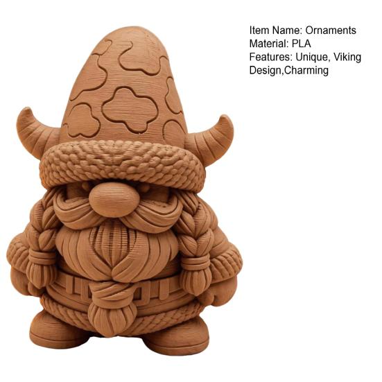 Yousheng Viking Gnome Figurine, 3D Printed Cute Nordic Dwarf Ornament, Whimsical Little Man Ornament Desk Decor for Home