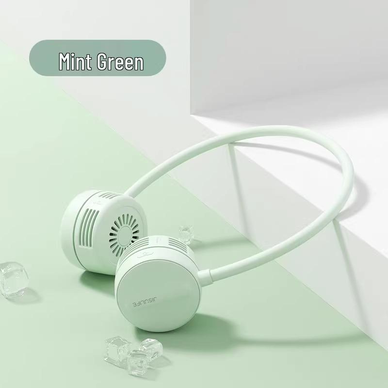Ji Su Portable Wearable Neck Fan - Low Noise, Leafless, USB Rechargeable