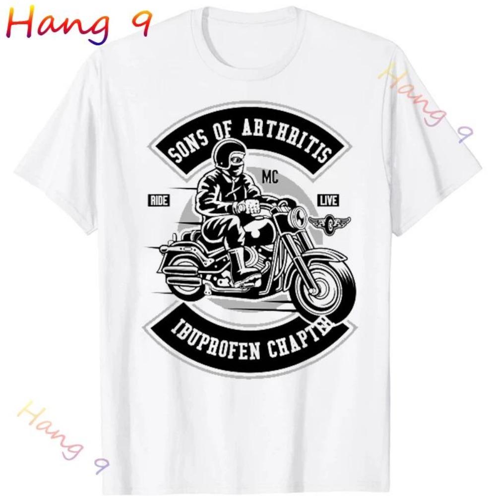 Söhne mit Arthritis Ibuprofen Kapitel Lustige Biker Schädel T Shirt Schwarz Vintage Herren Grafik T Shirts