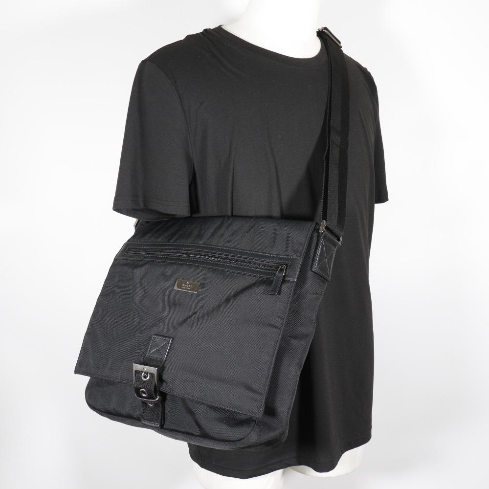 Gucci Shoulder Bag 141194 Black Nylon Canvas Unisex Used