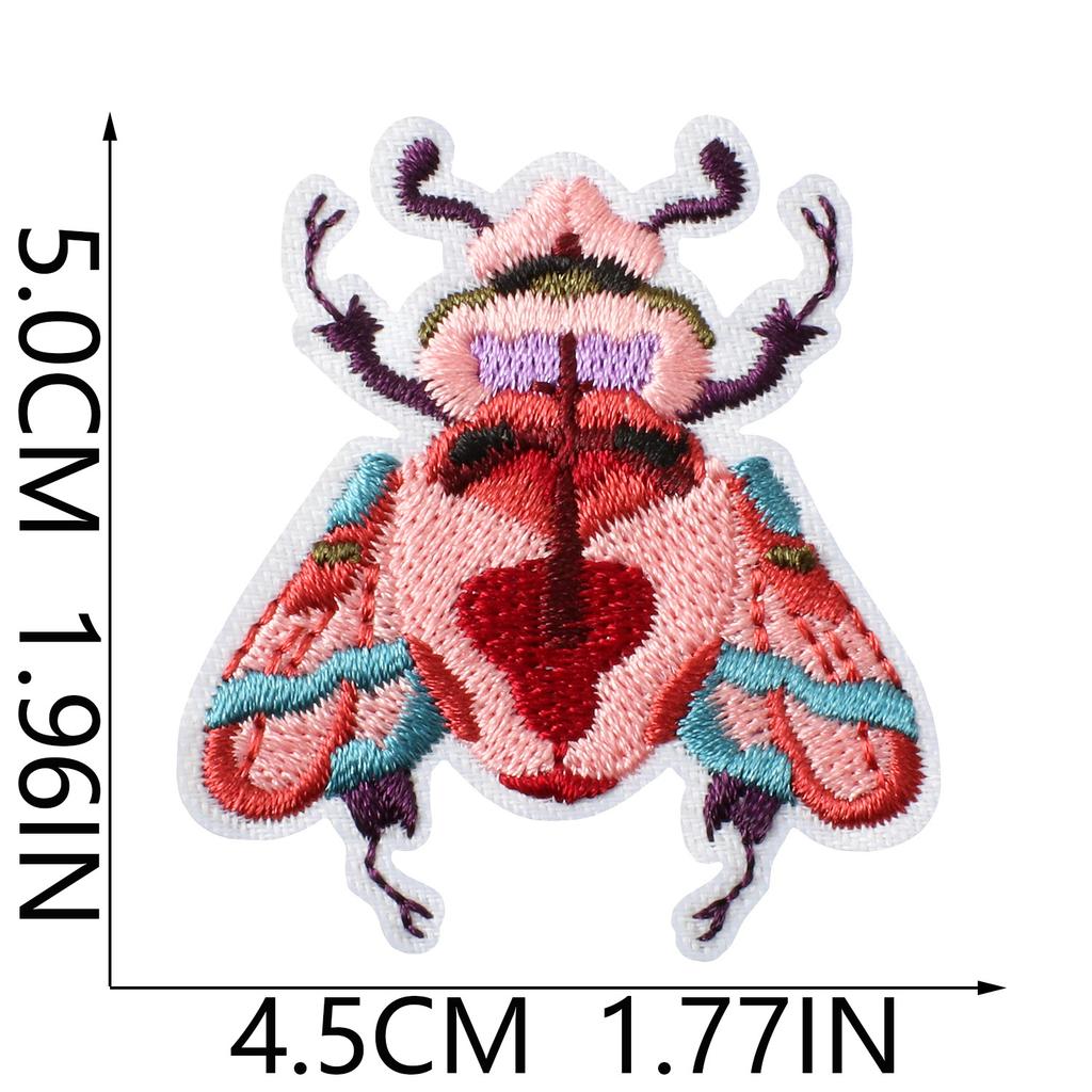 Insect Embroidery Cloth Sticker Ironing Beetle Cartoon Embroidery Chapter Beetle Patch Sticker Embroidery Label Clothing Schoolbag Decoration