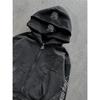 Bluza z kapturem Y2K Harajuku Punk Gotycka Luźna z haftowanym amerykańskim naszywką Casual Podwójny kaptur High Street Retro Sportowa Sui