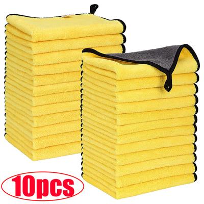 3/5/10pcs Microfibre Car Cleaning Cloths Thickened Car Towel with Super Absorbent for Car