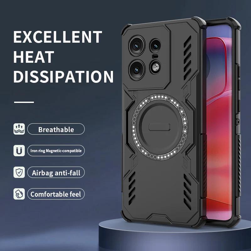 Pancerne etui z odprowadzaniem ciepła, odporne na wstrząsy, magnetyczne etui na Motorola Edge 50 Pro Fusion 40 Neo, poduszki powietrzne w czterech rogach, etui ochronne przed upadkiem