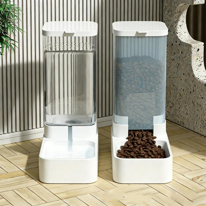 For cats and dogs1-2Gravity-Feed Plastic Automatic Pet Feeder and Waterer Set