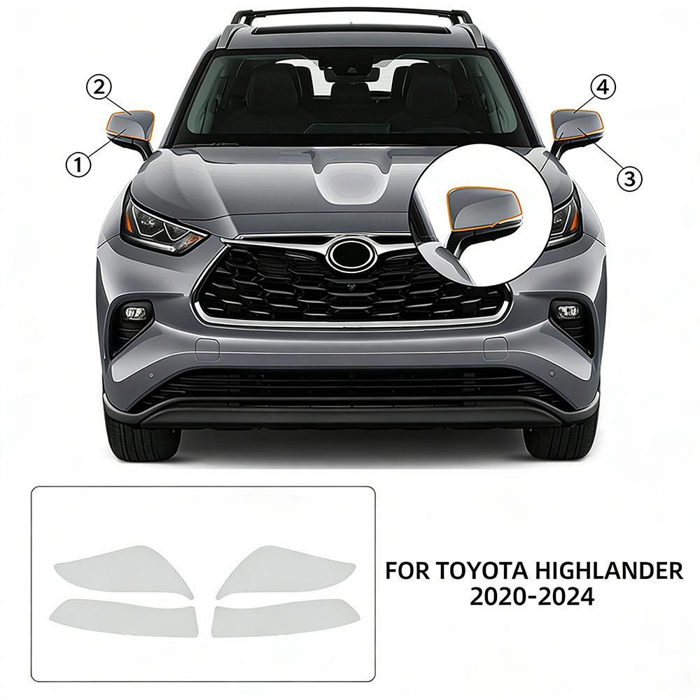 Защитная пленка на фары из ТПУ для Toyota Highlander 2020-2024 Прозрачная и тонированная Антицарапина Наклейка на интерьер