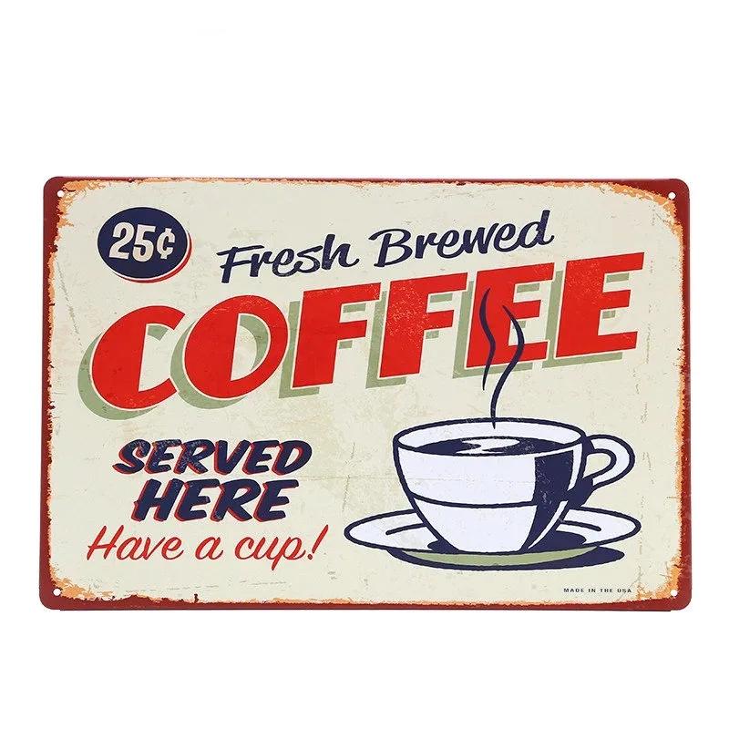 Vintage Metal Tin Signs Wall Decor Plaque Retro CafeArt Posters Kitchen Bar Pub Club Coffee Shop Plate Room Decoration