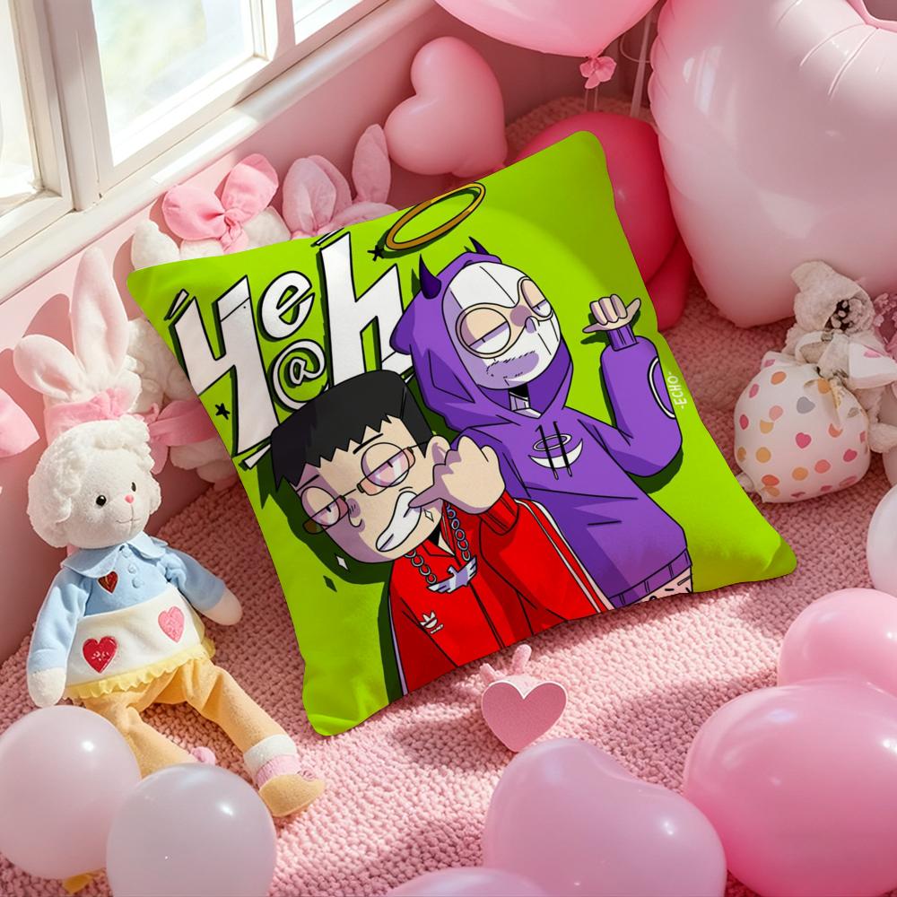 RRapper Thasup Pillow Case Soft Plush Fabric DoubleSided Printed Cushion Cover Warm Winter Sofa Pillow Case