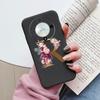 Buchstaben-Handyhülle für Honor X9b X9a Magic5 Lite Magic6 Lite 5G Hülle Retro-Blumen Rosa Schwarz Weiches TPU Initialen Silikon Fundas
