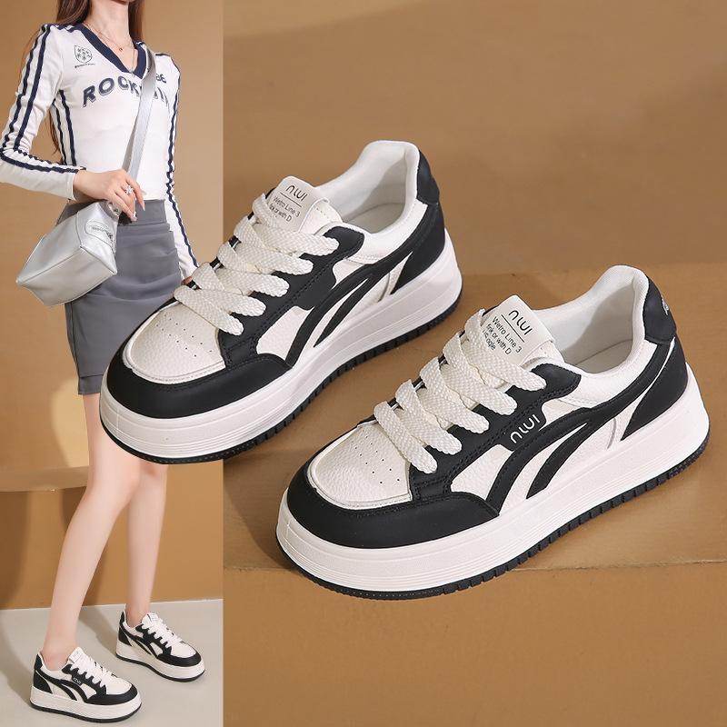 Korean Version of Thick-soled Heightened Soft-soled Mesh Casual Shoes 2025 Summer New Shoes Women's Board Shoes Versatile White Shoes