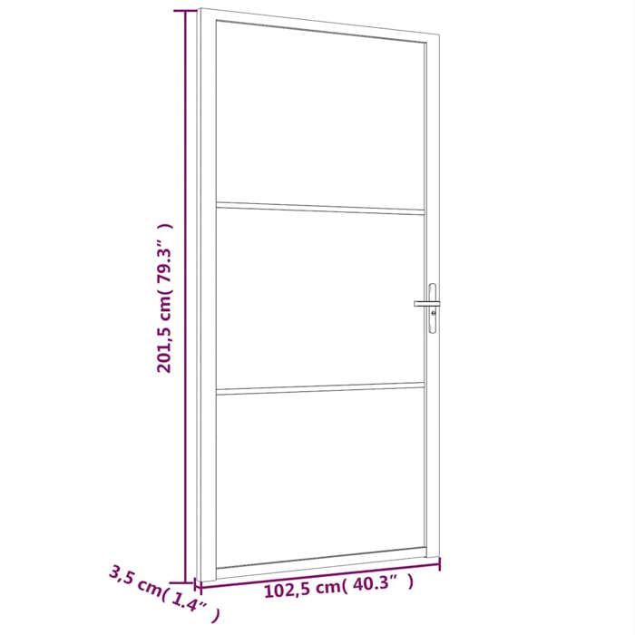 VidaXL Porte intérieure 102,5x201,5 cm Noir Verre ESG et aluminium 350563