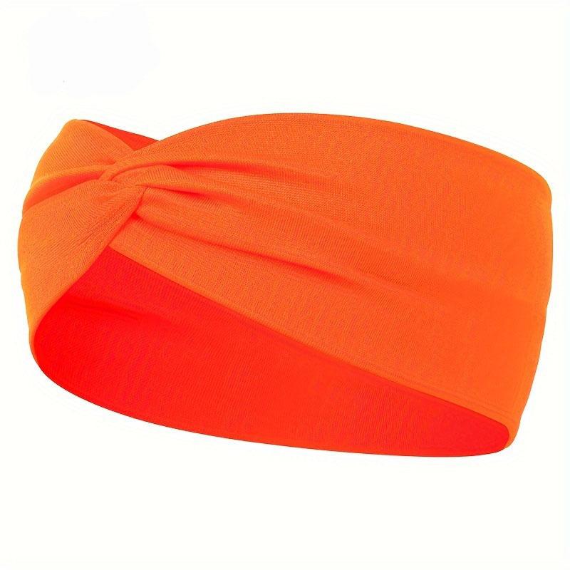 Solid Color Knotted Headband with Elastic Wide Headband and Anti Slip Headband, Suitable for Gym Exercise Yoga