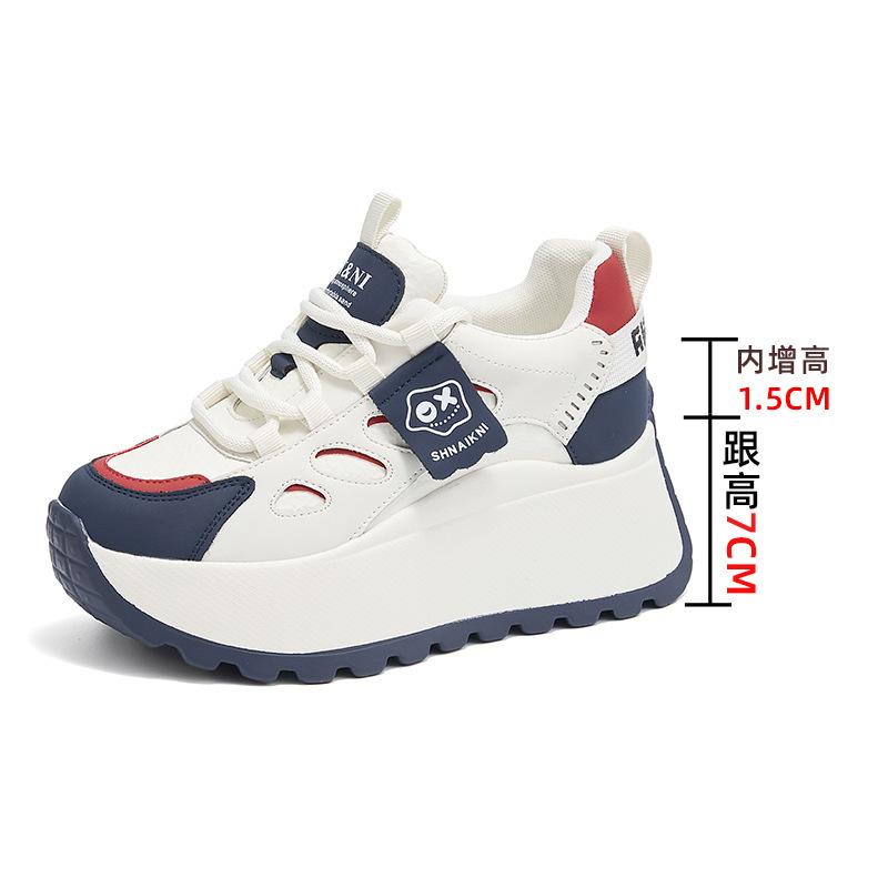 Детские осенне-зимние новые кроссовки на толстой подошве  маффин , маленькие повседневные женские туфли 35