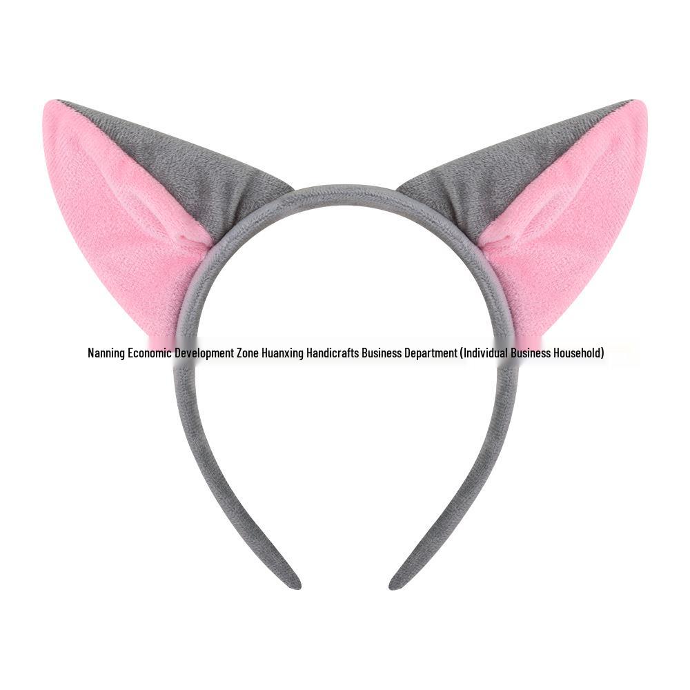 Cross-Border Cute Plush Fox Ears Headband Set for Halloween and Face Washing