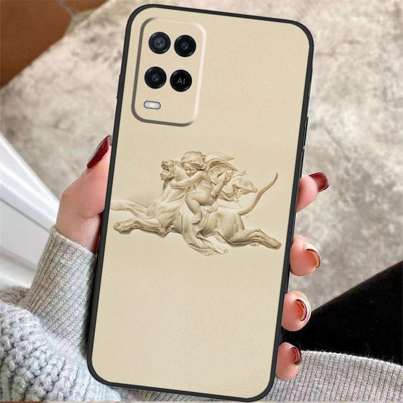 Angel Cupid Art Paint Case For Oppo A57 A17 A77 A40 A78 A54 A74 A94 A76 A16 A96 A18 A60 A80 A38 A58 A98 A15 A5 Pro