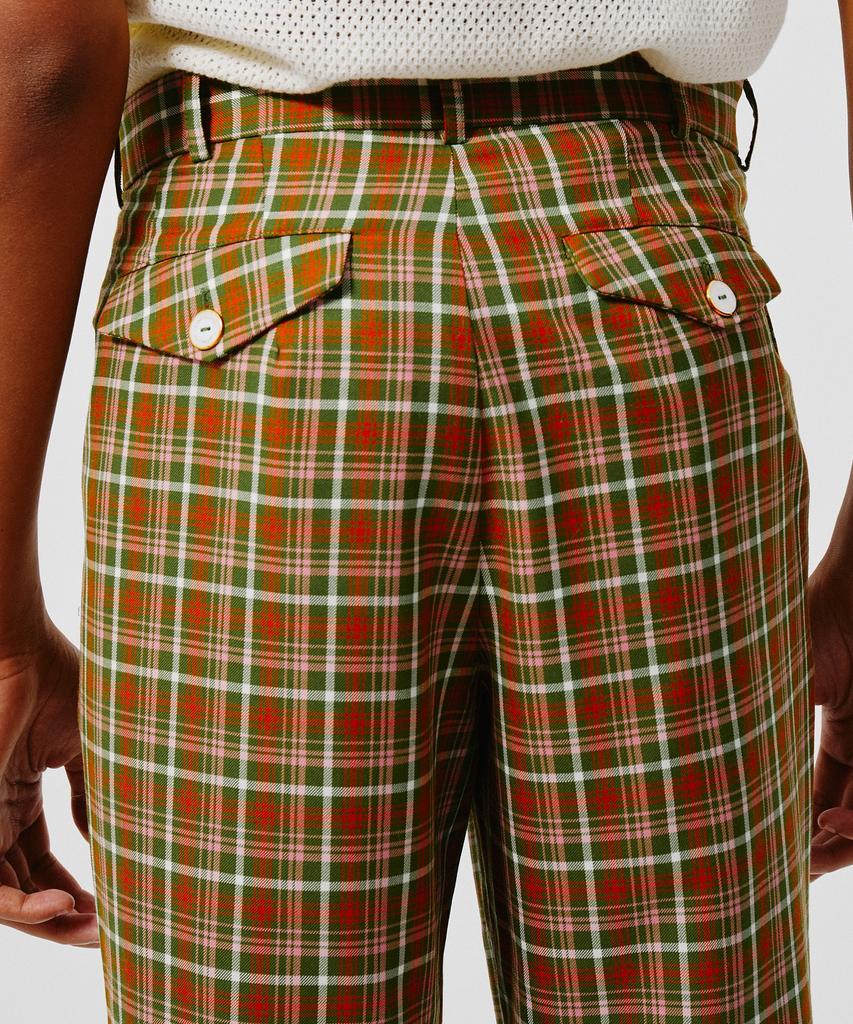 Leiteuchekeuaus (U) Green Checked Trousers