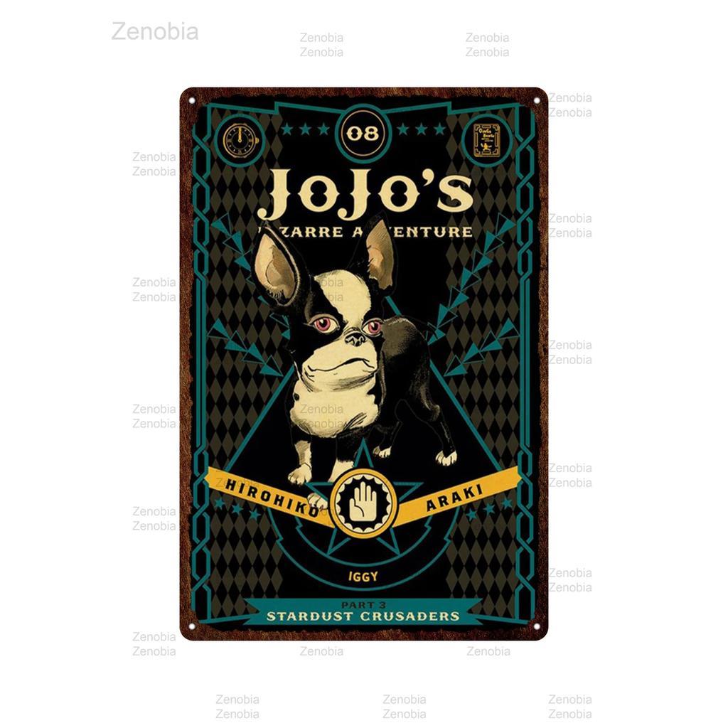 Classic Anime Jojo's Bizarre Adventure Jojo Metal Poster Action Anime Retro Iron Painting Plaque Wall Art Cafe Bar Home Decor