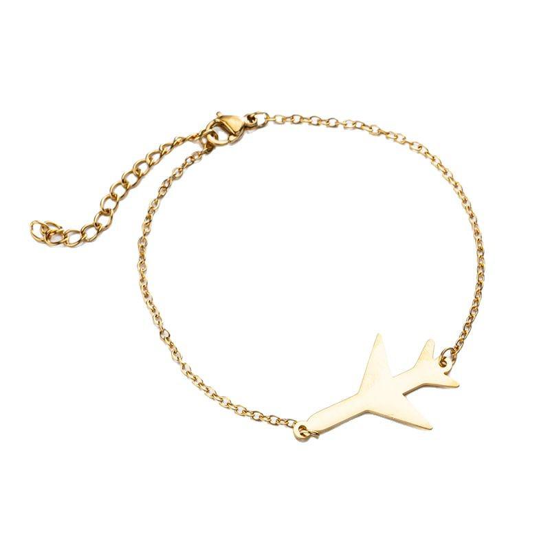 Stainless Steel Plane Pattern Simple Style Personalized Bracelet