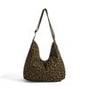 Vintage Leopard Print Tote Bag Women's Lightweight Shoulder Bag Large Capacity Underarm Bag