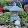 Japanese Lantern Pagoda Statues LED Lights Zen Garden Accessories for Home Mini Meditation Fish Tank Yard Aquarium Bonsai Decor