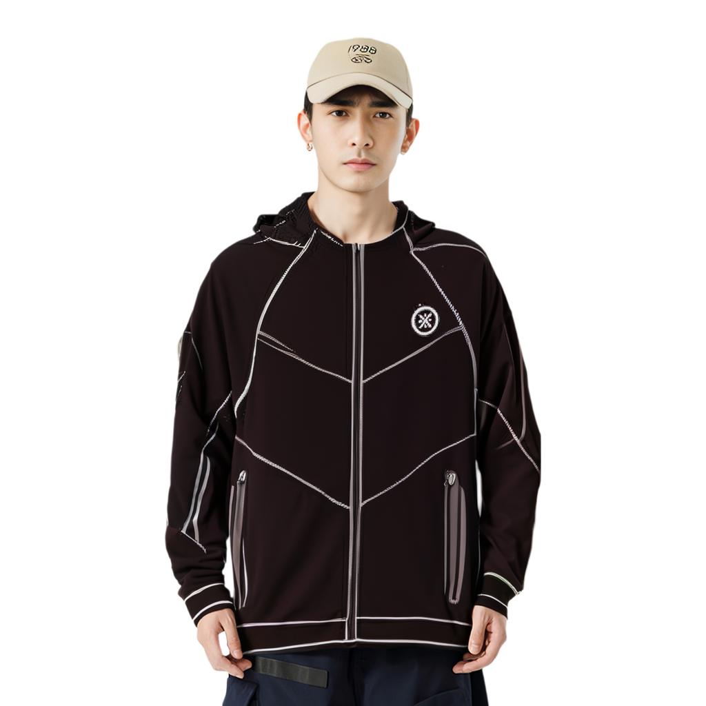 Li Ning Wade Series Hooded Zip-Up Long Sleeve Sweatshirt Men Sweatshirt Black AWDT929-1