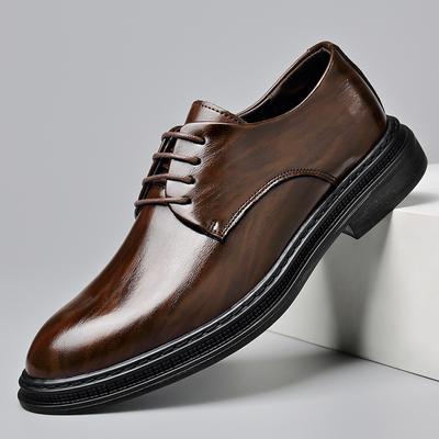 Men's Cold Sticky High-end Rubber Sole Leather Shoes Men's Business Dress Casual Leather Shoes British Groom Wedding