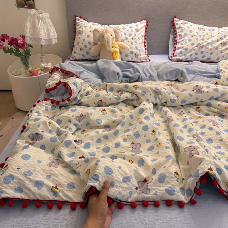 2026 A-Class Skin-Friendly Puff Cotton Bedding Set Soft Duvet Cover Bed Sheet Pillowcases